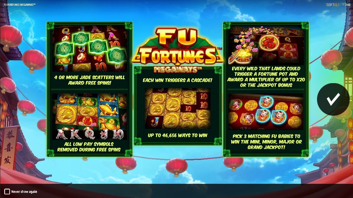 Fu Fortunes Megaways Processo do jogo
