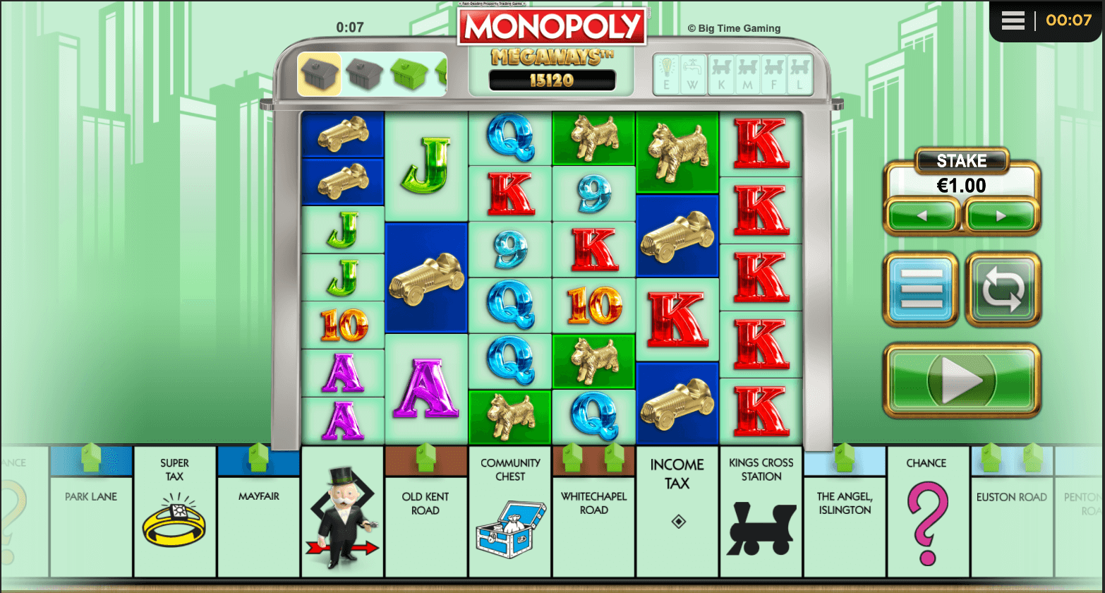 Monopoly Megaways Processo do jogo