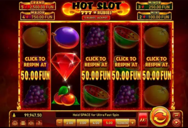 Hot Slot: 777 Rubies Processo do jogo