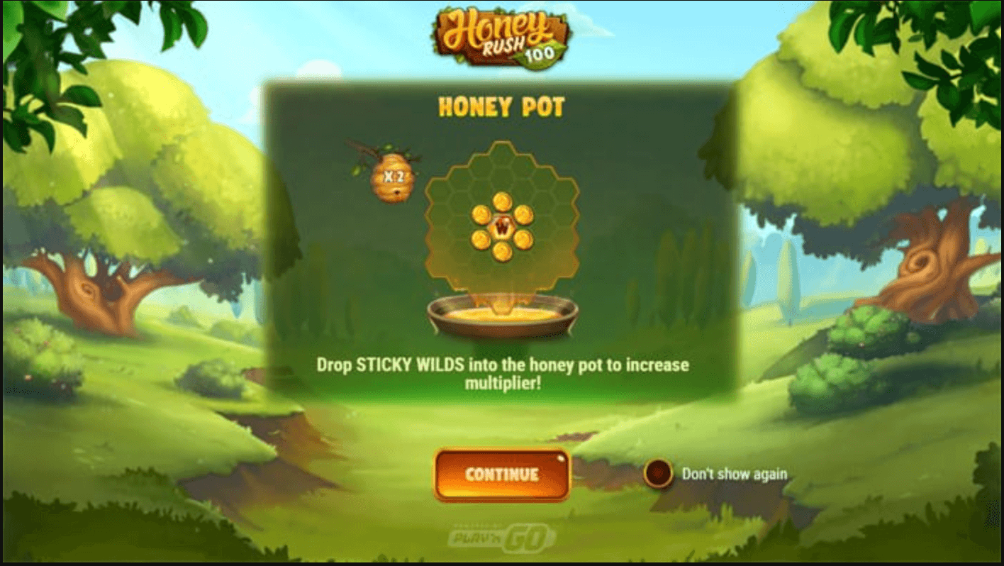 Honey Rush 100 Processo do jogo